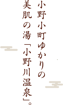 小野小町ゆかりの美肌の湯「小野川温泉」。